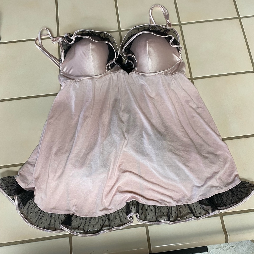 Victoria's Secret Light Pink and Black Babydoll